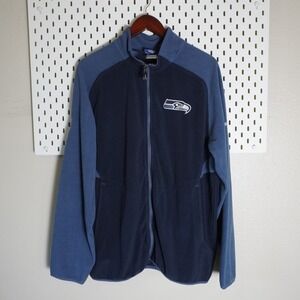 Reebok NFL Seattle Seahawks Fleece Jacket Full Zip Mens Large Football